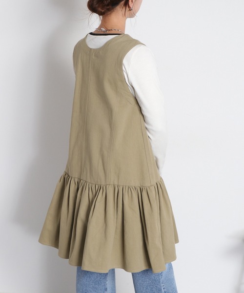 cepo（セポ）の「〈前後2way〉リボンチュニック フロントジップワンピース（チュニック・レディース・ブラック/オリーブ/オフホワイト・M）」の20枚目の写真