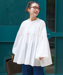 FREAK'S STORE | 限定展開 インド ピンタック ギャザー ロングスリーブ ブラウス(シャツ/ブラウス)