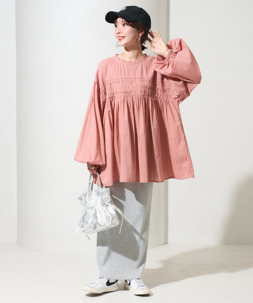 FREAK'S STORE(フリークスストア)の「限定展開 インド ピンタック ギャザー ロングスリーブ ブラウス(シャツ/ブラウス・レディース・ブラック/ブルー/ライトイエロー/オフホワイト/サーモンピンク/ネイビー/モカ・フリ-)」の19枚目の写真