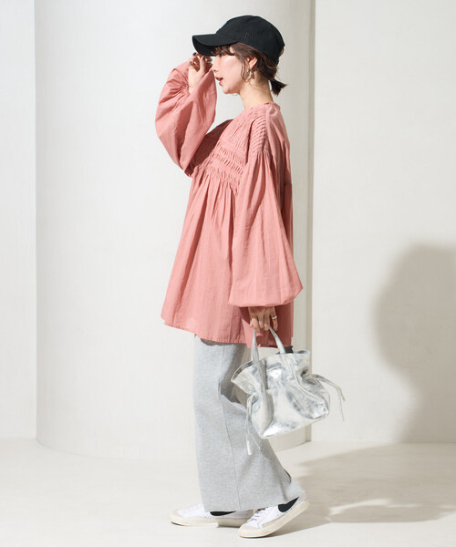 FREAK'S STORE(フリークスストア)の「限定展開 インド ピンタック ギャザー ロングスリーブ ブラウス(シャツ/ブラウス・レディース・ブラック/ブルー/ライトイエロー/オフホワイト/サーモンピンク/ネイビー/モカ・フリ-)」の20枚目の写真