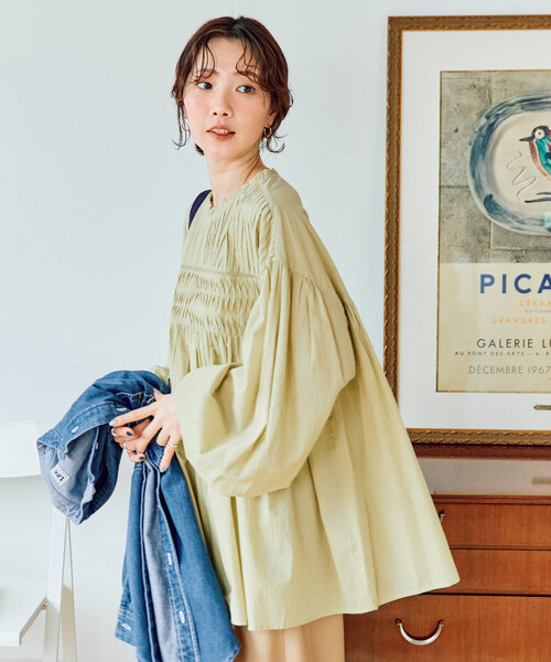 セール】限定展開 インド ピンタック ギャザー ロングスリーブ