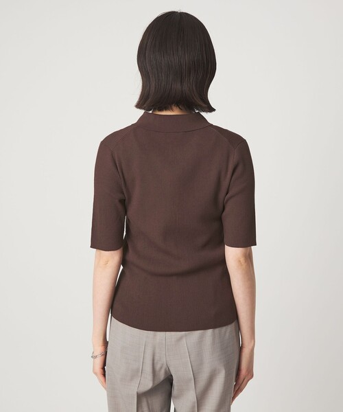 green label relaxing(グリーンレーベルリラクシング)の「HIYOKE エリツキ リブ ニット マシンウォッシャブル UVカット 遮熱(ニット/セーター・レディース・ライトグレー/ダークブラウン/レッド/ネイビー・FREE)」の18枚目の写真