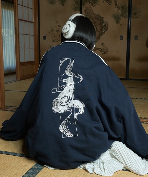 セール】狐刺繍トラックスウェットジャケット（スウェット）｜狐独