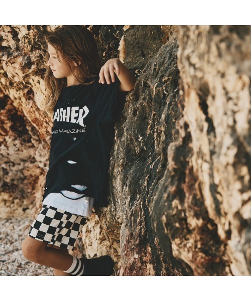 Smoothy（スムージー）の「SMOOTHY Checker Shorts pants / スムージー チェッカー ショーツ（その他パンツ・キッズ・ホワイト×ブラック/ホワイト系・150/140/130/160/120）」の3枚目の写真
