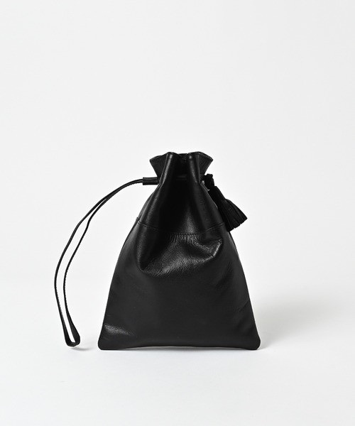 ADAM PATEK(アダムパテック)の「《ADAMPATEK》water repellent leather mini drawstring bag/撥水レザーミニ巾着バッグ/AP2619006(ハンドバッグ・レディース・ブラック・FREE)」の3枚目の写真