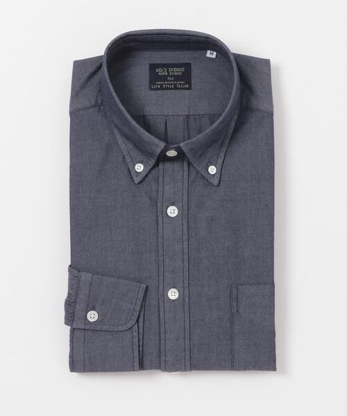 URBAN RESEARCH DOORS（アーバンリサーチドアーズ）の「LIFE STYLE TAILOR　シャンブレーBDシャツ（シャツ/ブラウス・メンズ・ネイビー/ブルー・MEDIUM/SMALL/LARGE）」の2枚目の写真
