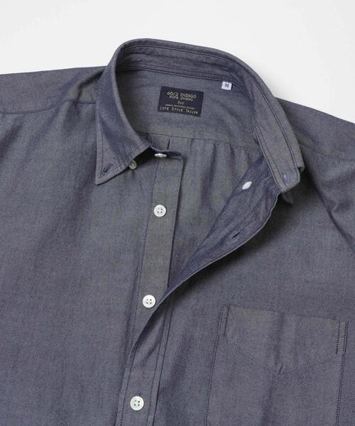 URBAN RESEARCH DOORS（アーバンリサーチドアーズ）の「LIFE STYLE TAILOR　シャンブレーBDシャツ（シャツ/ブラウス・メンズ・ネイビー/ブルー・MEDIUM/SMALL/LARGE）」の4枚目の写真