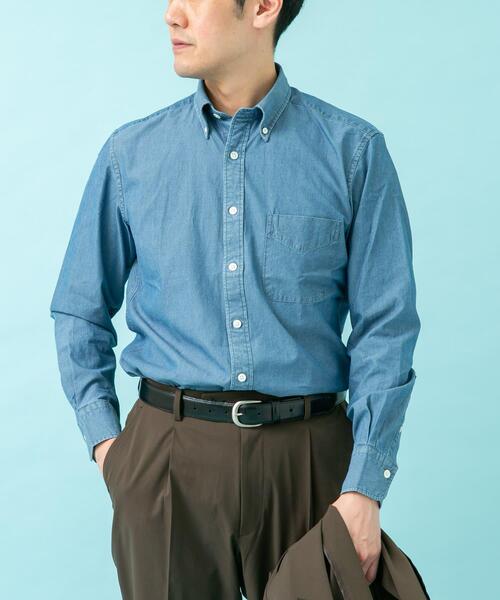 URBAN RESEARCH DOORS（アーバンリサーチドアーズ）の「LIFE STYLE TAILOR　シャンブレーBDシャツ（シャツ/ブラウス・メンズ・ネイビー/ブルー・MEDIUM/SMALL/LARGE）」の9枚目の写真