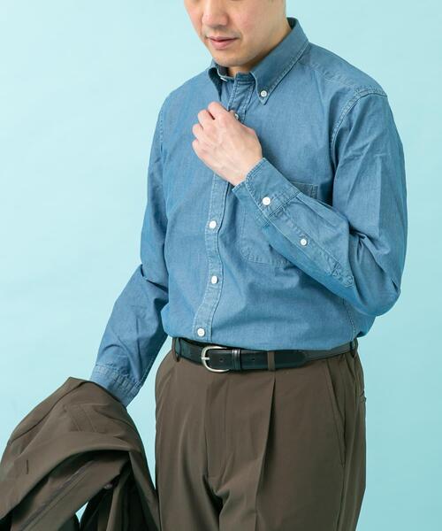 URBAN RESEARCH DOORS（アーバンリサーチドアーズ）の「LIFE STYLE TAILOR　シャンブレーBDシャツ（シャツ/ブラウス・メンズ・ネイビー/ブルー・MEDIUM/SMALL/LARGE）」の10枚目の写真