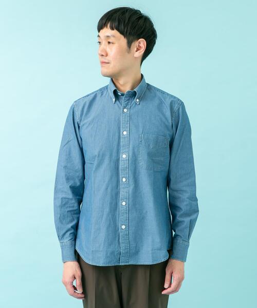 URBAN RESEARCH DOORS（アーバンリサーチドアーズ）の「LIFE STYLE TAILOR　シャンブレーBDシャツ（シャツ/ブラウス・メンズ・ネイビー/ブルー・MEDIUM/SMALL/LARGE）」の16枚目の写真