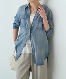 専用 BEARDSLEY ビアズリー バンドカラーシャツ 白 ゆったり ラウンド BEARDSLEY（ビアズリー）の「シノワズリプリントバンドカラーシャツ