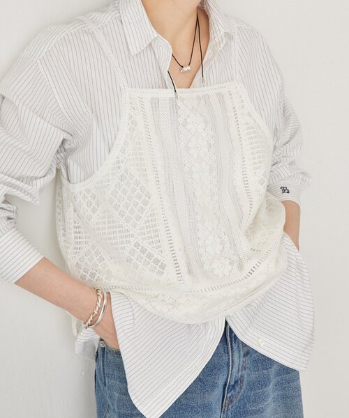 BEARDSLEY（ビアズリー）の「ソウレースキャミソール（シャツ/ブラウス・レディース・ブラック/ホワイト・FREE）」の20枚目の写真