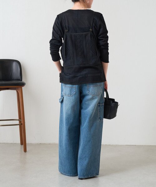 BEARDSLEY（ビアズリー）の「ソウレースキャミソール（シャツ/ブラウス・レディース・ブラック/ホワイト・FREE）」の3枚目の写真