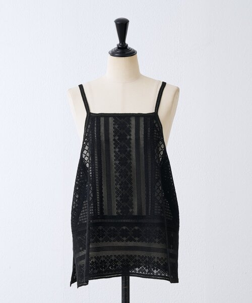 BEARDSLEY（ビアズリー）の「ソウレースキャミソール（シャツ/ブラウス・レディース・ブラック/ホワイト・FREE）」の4枚目の写真