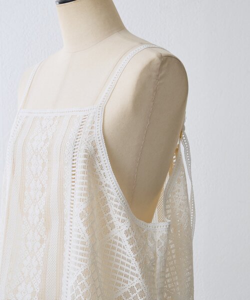 BEARDSLEY（ビアズリー）の「ソウレースキャミソール（シャツ/ブラウス・レディース・ブラック/ホワイト・FREE）」の9枚目の写真