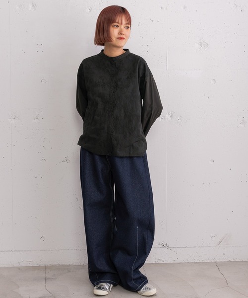 POU DOU DOU（プードゥドゥ）の「スカラップ刺繍ブラウス（シャツ/ブラウス・レディース・オフホワイト/ブルー/ブラック・3）」の20枚目の写真