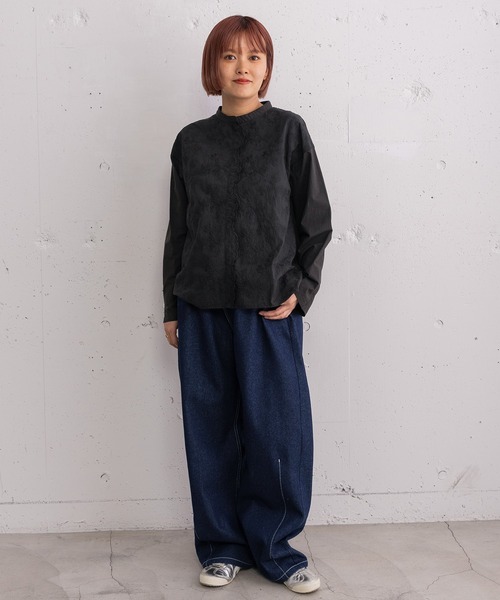 POU DOU DOU（プードゥドゥ）の「スカラップ刺繍ブラウス（シャツ/ブラウス・レディース・オフホワイト/ブルー/ブラック・3）」の21枚目の写真