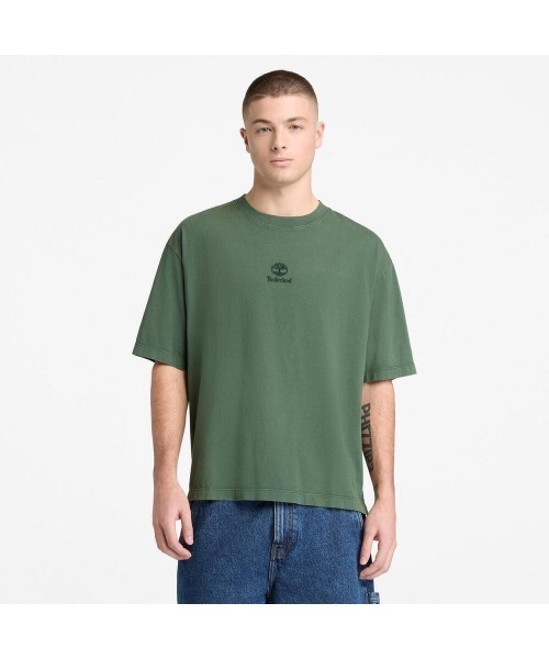 Timberland(ティンバーランド)の「サンウォッシュド エンブロイダリー ロゴ 半袖 Tシャツ ユニセックス(Tシャツ/カットソー・メンズ・ベージュ・XX-LARGE/X-LARGE/SMALL/MEDIUM/LARGE)」の1枚目の写真