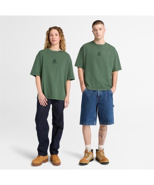 Timberland(ティンバーランド)の「サンウォッシュド エンブロイダリー ロゴ 半袖 Tシャツ ユニセックス(Tシャツ/カットソー・メンズ・ベージュ・XX-LARGE/X-LARGE/SMALL/MEDIUM/LARGE)」の2枚目の写真