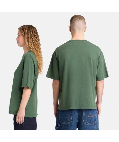 Timberland(ティンバーランド)の「サンウォッシュド エンブロイダリー ロゴ 半袖 Tシャツ ユニセックス(Tシャツ/カットソー・メンズ・ベージュ・XX-LARGE/X-LARGE/SMALL/MEDIUM/LARGE)」の3枚目の写真