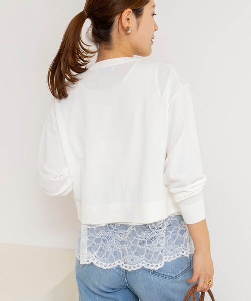 NOLLEY’S（ノーリーズ）の「ウォッシャブル裾レースオトナサテンタンク（タンクトップ・レディース・ホワイト/ブラック・38）」の8枚目の写真