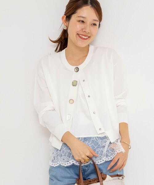 NOLLEY’S（ノーリーズ）の「ウォッシャブル裾レースオトナサテンタンク（タンクトップ・レディース・ホワイト/ブラック・38）」の10枚目の写真