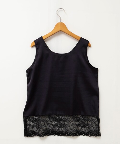 NOLLEY’S（ノーリーズ）の「ウォッシャブル裾レースオトナサテンタンク（タンクトップ・レディース・ホワイト/ブラック・38）」の21枚目の写真