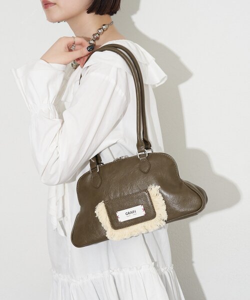 GRAIN（グレイン）の「【WEB限定】【GRAIN/グレイン】フリンジ変形ハンドバッグ（トートバッグ・レディース・ブラウン/ブルー・FREE）」の3枚目の写真