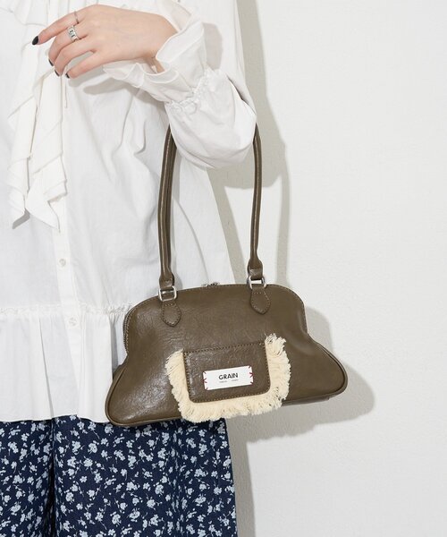 GRAIN（グレイン）の「【WEB限定】【GRAIN/グレイン】フリンジ変形ハンドバッグ（トートバッグ・レディース・ブラウン/ブルー・FREE）」の4枚目の写真
