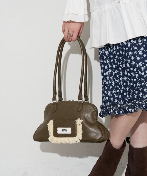 GRAIN（グレイン）の「【WEB限定】【GRAIN/グレイン】フリンジ変形ハンドバッグ（トートバッグ・レディース・ブラウン/ブルー・FREE）」の5枚目の写真