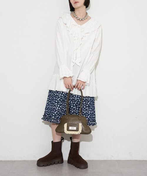 GRAIN（グレイン）の「【WEB限定】【GRAIN/グレイン】フリンジ変形ハンドバッグ（トートバッグ・レディース・ブラウン/ブルー・FREE）」の6枚目の写真