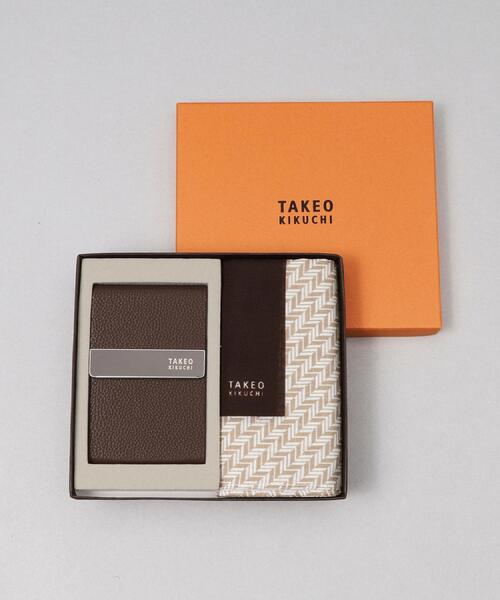 TAKEO KIKUCHI(タケオキクチ)の「ハンカチ名刺入れセット(その他小物・メンズ・ブラウン系その他/ブラック/ネイビー・00)」の2枚目の写真