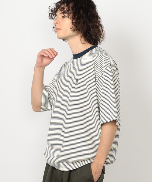 Purple&Yellow(パープルアンドイエロー)の「ボーダーTシャツ(Tシャツ/カットソー・メンズ・グリーン/ブラック/ホワイト・LARGE/SMALL/MEDIUM)」の16枚目の写真
