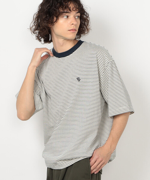 Purple&Yellow(パープルアンドイエロー)の「ボーダーTシャツ(Tシャツ/カットソー・メンズ・グリーン/ブラック/ホワイト・LARGE/SMALL/MEDIUM)」の17枚目の写真