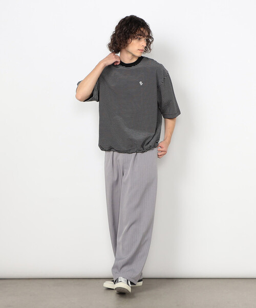 Purple&Yellow(パープルアンドイエロー)の「ボーダーTシャツ(Tシャツ/カットソー・メンズ・グリーン/ブラック/ホワイト・LARGE/SMALL/MEDIUM)」の18枚目の写真