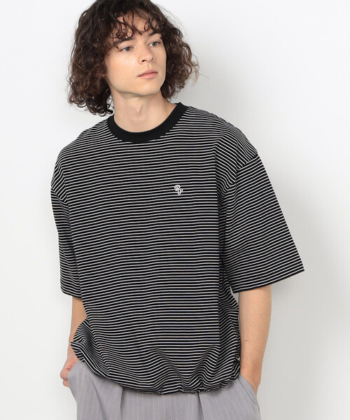 Purple&Yellow(パープルアンドイエロー)の「ボーダーTシャツ(Tシャツ/カットソー・メンズ・グリーン/ブラック/ホワイト・LARGE/SMALL/MEDIUM)」の20枚目の写真