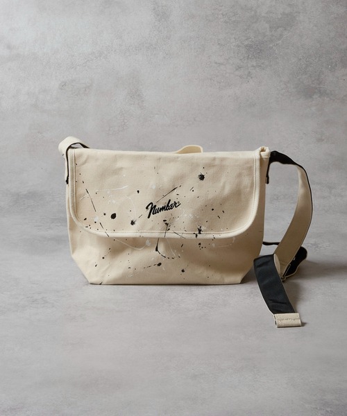 HAND PAINTED CANVAS 2WAY HANDLE FLAP SHOULDER BAG / SMALL / ハンド