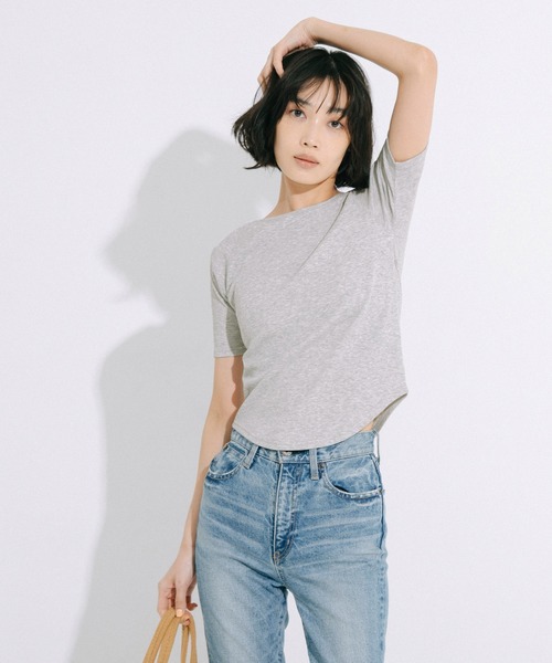 coca(coca)(コカ)の「リブラグラン半袖Tシャツ(Tシャツ/カットソー・レディース・ホワイト/ブラック/グレー・L/M/S)」の12枚目の写真