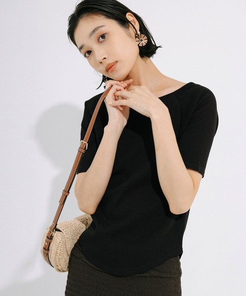 coca(coca)(コカ)の「リブラグラン半袖Tシャツ(Tシャツ/カットソー・レディース・ホワイト/ブラック/グレー・L/M/S)」の16枚目の写真