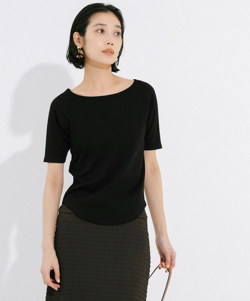 coca(coca)(コカ)の「リブラグラン半袖Tシャツ(Tシャツ/カットソー・レディース・ホワイト/ブラック/グレー・L/M/S)」の17枚目の写真