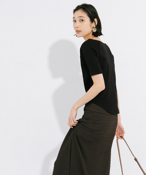 coca(coca)(コカ)の「リブラグラン半袖Tシャツ(Tシャツ/カットソー・レディース・ホワイト/ブラック/グレー・L/M/S)」の18枚目の写真