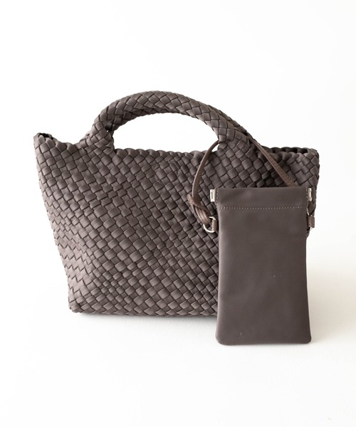 ONE DAY KMC (ワンデイケーエムシー)の「HERB/Intrecciato Tote Bag with 2Way Pouch/ツーウェイポーチ付きトートバッグ(トートバッグ・レディース・ブラウン/ブラック/アイボリー・FREE)」の11枚目の写真