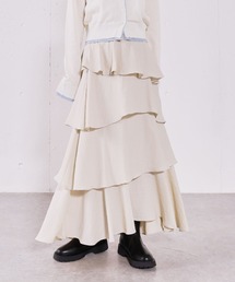archives（アルシーヴ）の「コットンライクフリルティアードスカート（スカート）」