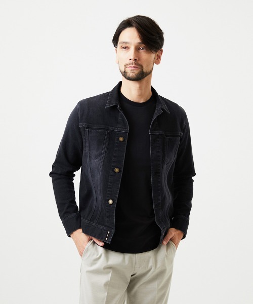 MICHEL KLEIN HOMME (ミッシェルクランオム)の「《日本製》20th FACTOTUMコラボ デニムジャケット(デニムジャケット・メンズ・ライトブルー/ブラック・LARGE)」の6枚目の写真