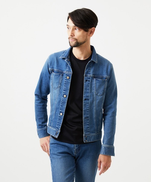 MICHEL KLEIN HOMME (ミッシェルクランオム)の「《日本製》20th FACTOTUMコラボ デニムジャケット(デニムジャケット・メンズ・ライトブルー/ブラック・LARGE)」の7枚目の写真