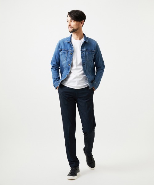 MICHEL KLEIN HOMME (ミッシェルクランオム)の「《日本製》20th FACTOTUMコラボ デニムジャケット(デニムジャケット・メンズ・ライトブルー/ブラック・LARGE)」の8枚目の写真