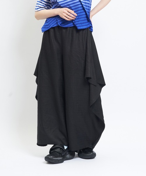 gomme(ゴム)の「ハンカチリネンパンツ(デニムパンツ・レディース・ブラック・MEDIUM)」の1枚目の写真