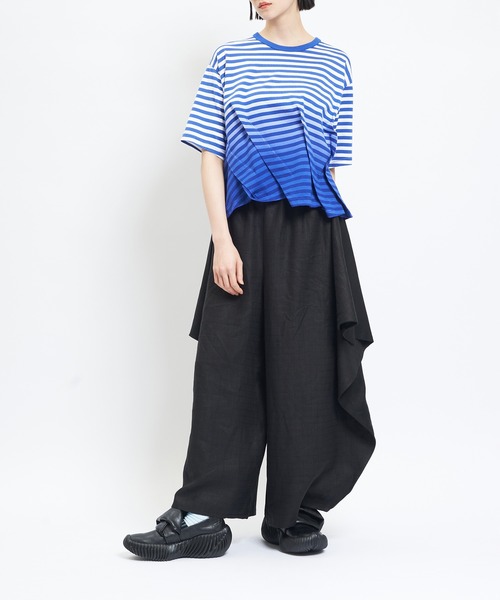 gomme(ゴム)の「ハンカチリネンパンツ(デニムパンツ・レディース・ブラック・MEDIUM)」の2枚目の写真