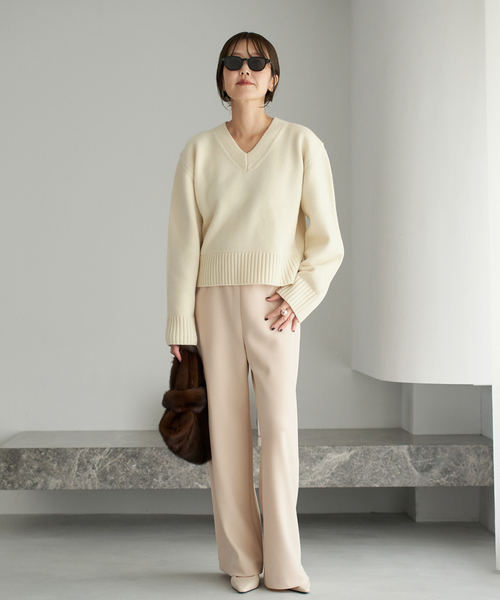 plage（プラージュ）の「《追加》Bias Relax パンツ 9（その他パンツ・レディース・ベージュ/ブラック・36/38/34）」の10枚目の写真