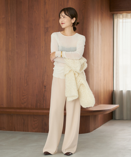 plage（プラージュ）の「《追加》Bias Relax パンツ 9（その他パンツ・レディース・ベージュ/ブラック・36/38/34）」の13枚目の写真